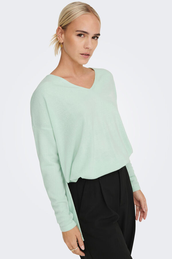 Springfield Women's knit jumper with V-neck green