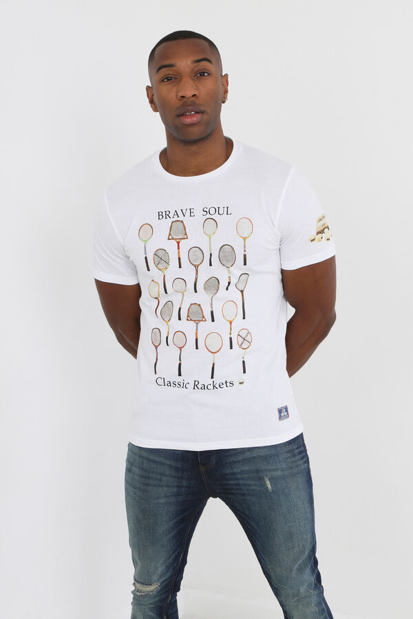 Brave Soul Camiseta raquetas manga corta blanco