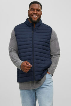 Springfield PLUS recycled polyester quilted gilet navy