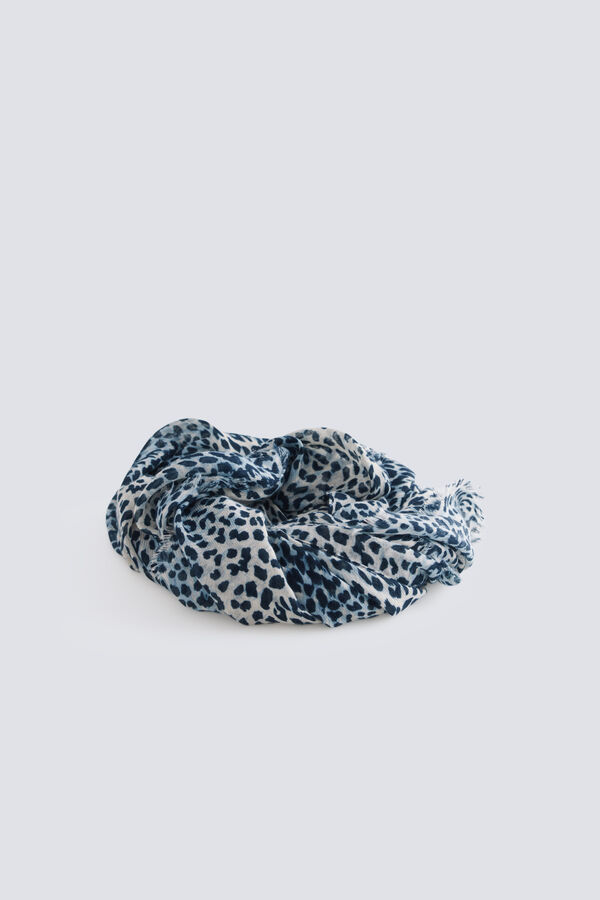 Springfield Animal print scarf blue