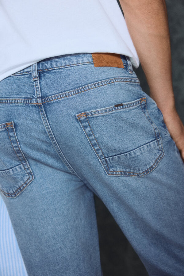 Springfield Calça jeans preta regular malva