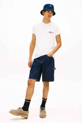 Tommy Jeans Camiseta slim manga corta marfil