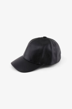 Springfield Faux leather cap fekete