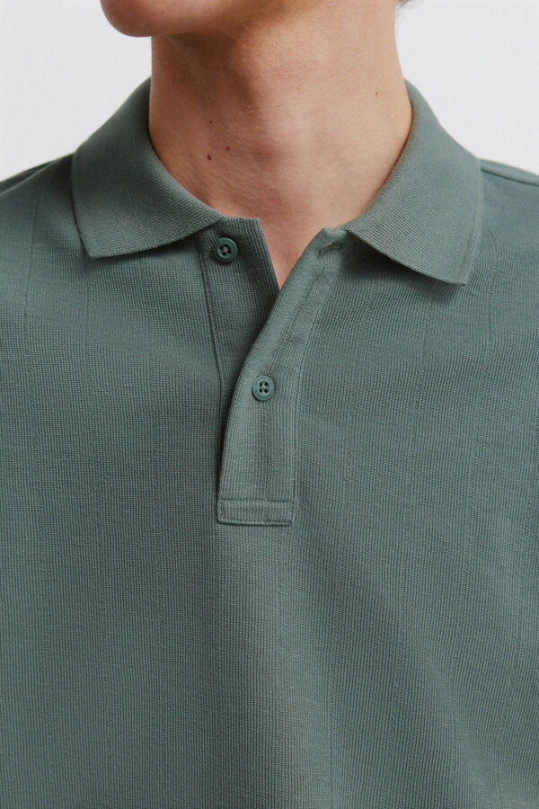 Springfield Striped regular fit polo shirt green