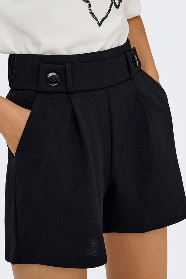 JDY Short de pinzas negro