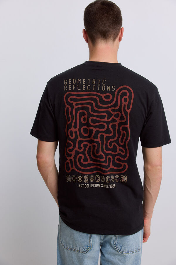 Springfield T-shirt g&eacute;om&eacute;trique noir