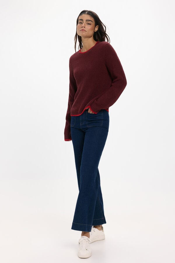 JDY Round neck jumper red
