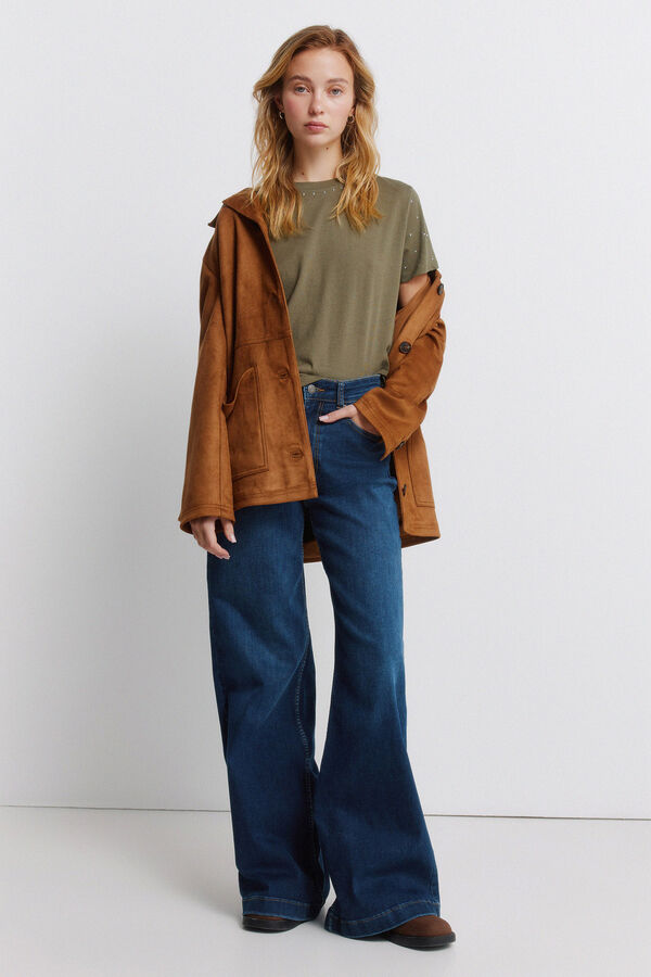 Springfield T-shirt &agrave; clous manches courtes nude