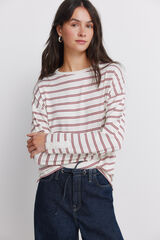 Springfield T-shirt &agrave; double rayure marron