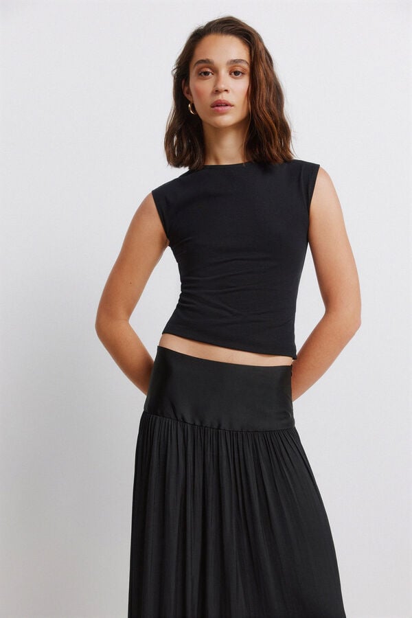 Springfield Pleated midi skirt black