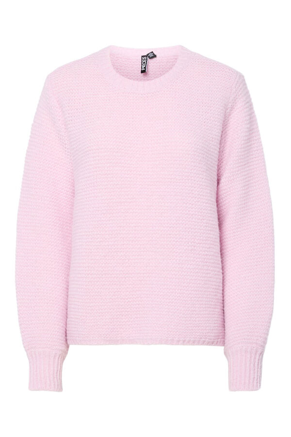 Pieces Basic round neck jumper pink