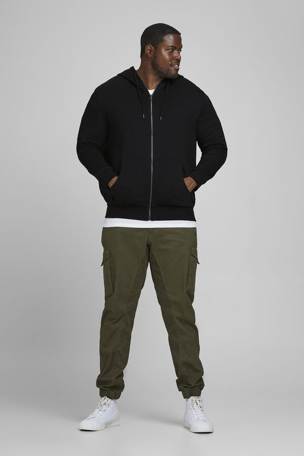 Springfield PLUS zip-up hooded sweatshirt black