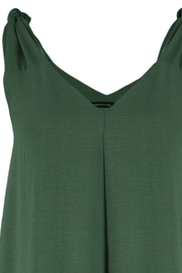 Trendyol Vestido midi escote en pico kaki