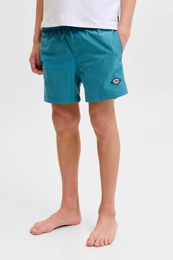Jack & Jones Junior Ba&ntilde;ador con cintura el&aacute;stica turquesa
