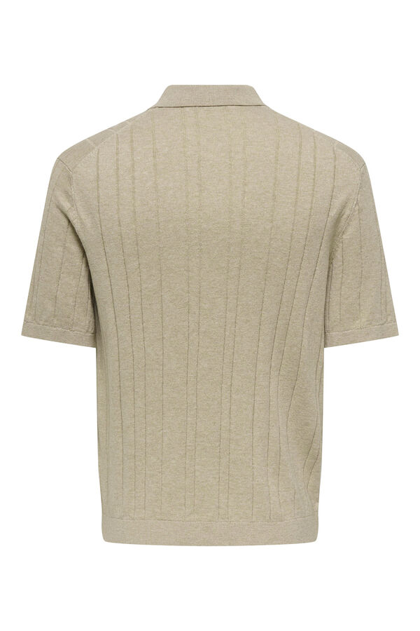 Only & Sons Polo de punto manga corta gris