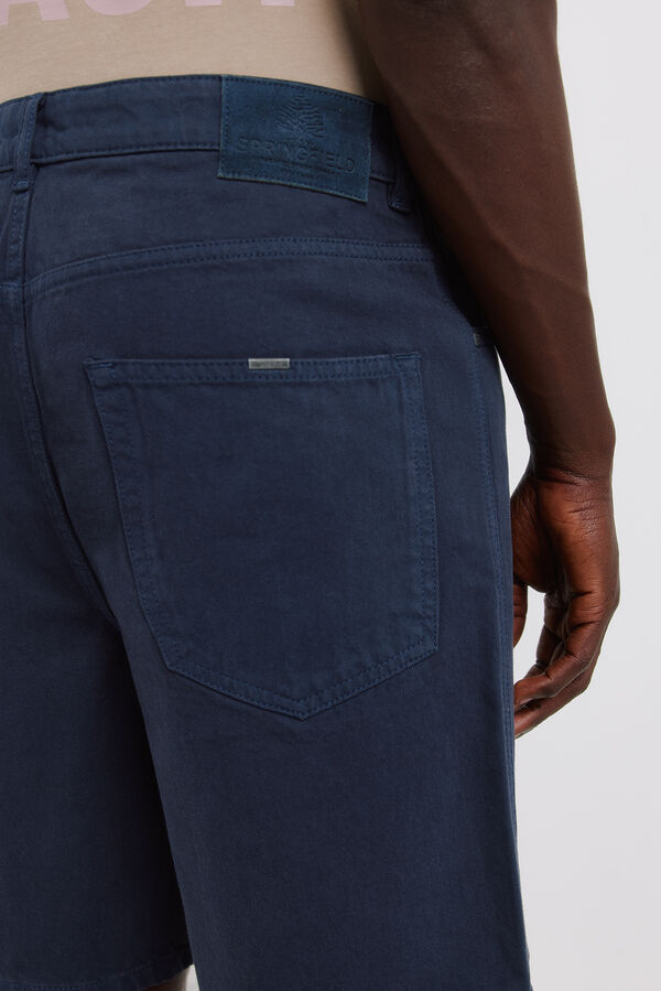 Springfield Washed straight fit Bermuda shorts blue