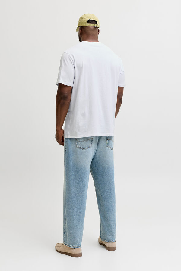 Jack & Jones PLUS Printed cotton T-shirt white