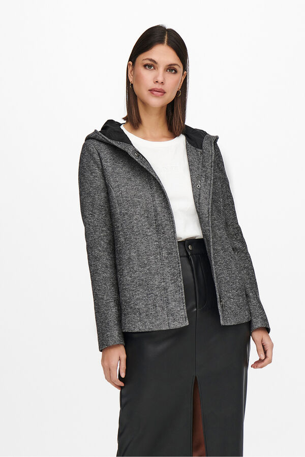 Only Short coat with hood grey