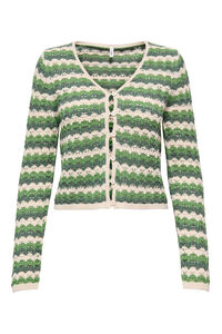 Only Crochet-Strickjacke mit Lochmuster