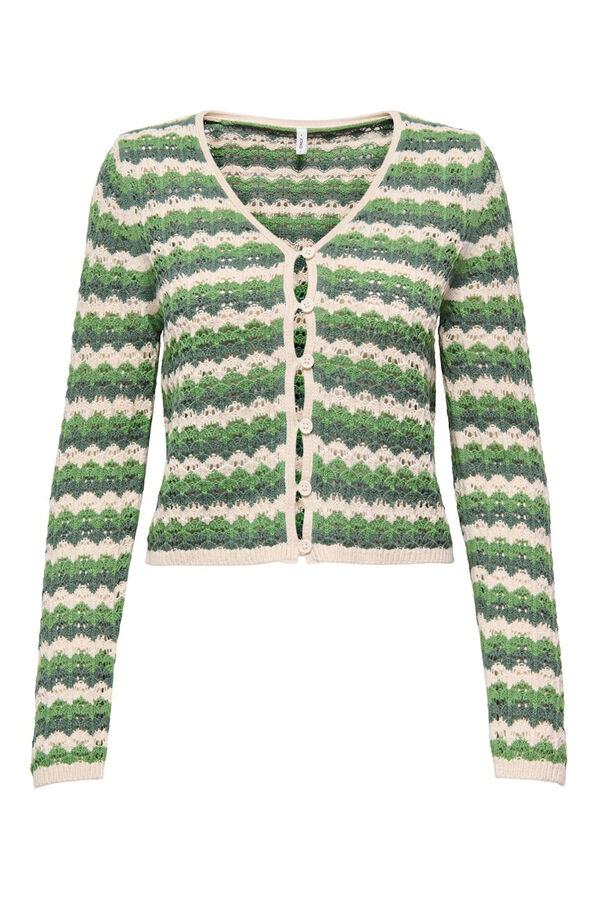 Only Crochet openwork cardigan green