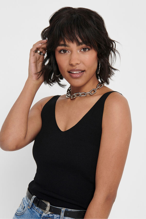 JDY Jersey-knit vest top black