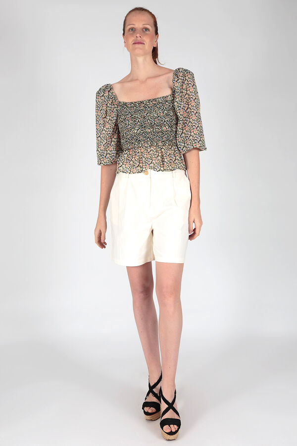 Springfield Top with floral print natural