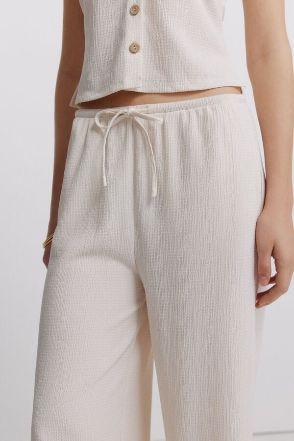 Springfield Drawstring long trousers beige