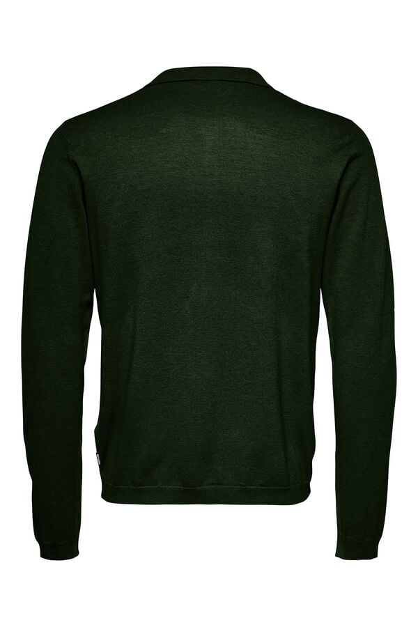 Springfield Sweater gola botões verde