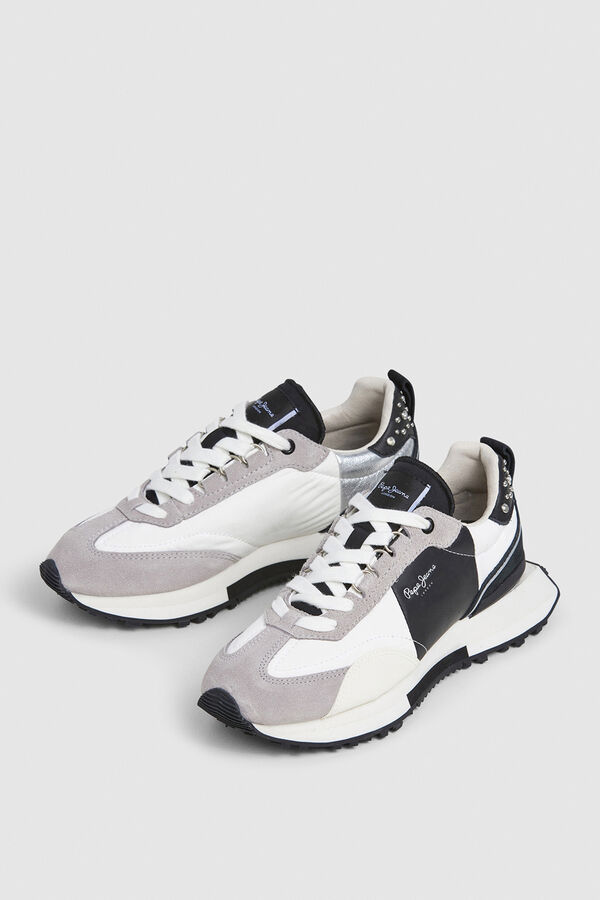 Pepe Jeans T&ecirc;nis com detalhes em Camur&ccedil;a cinzento