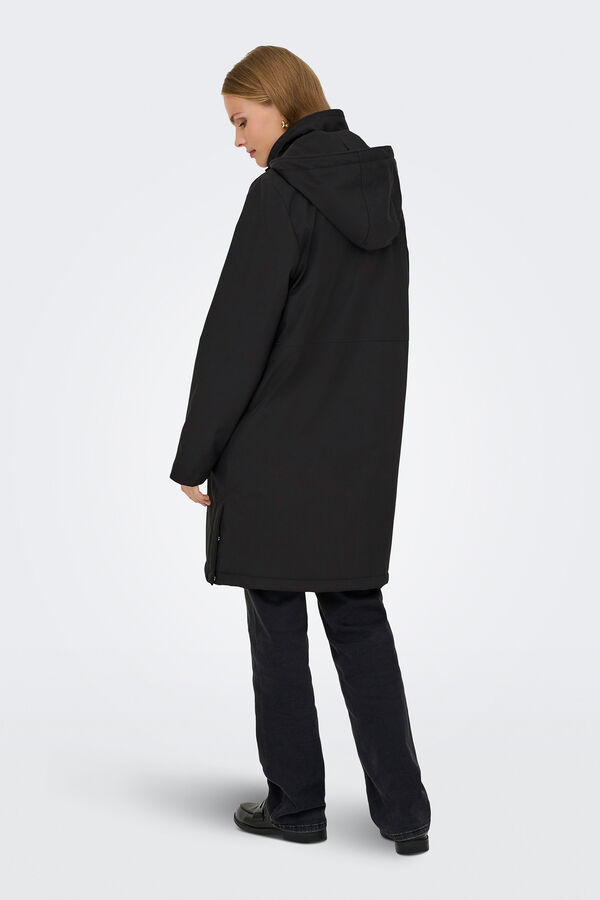 Only Short hooded parka black
