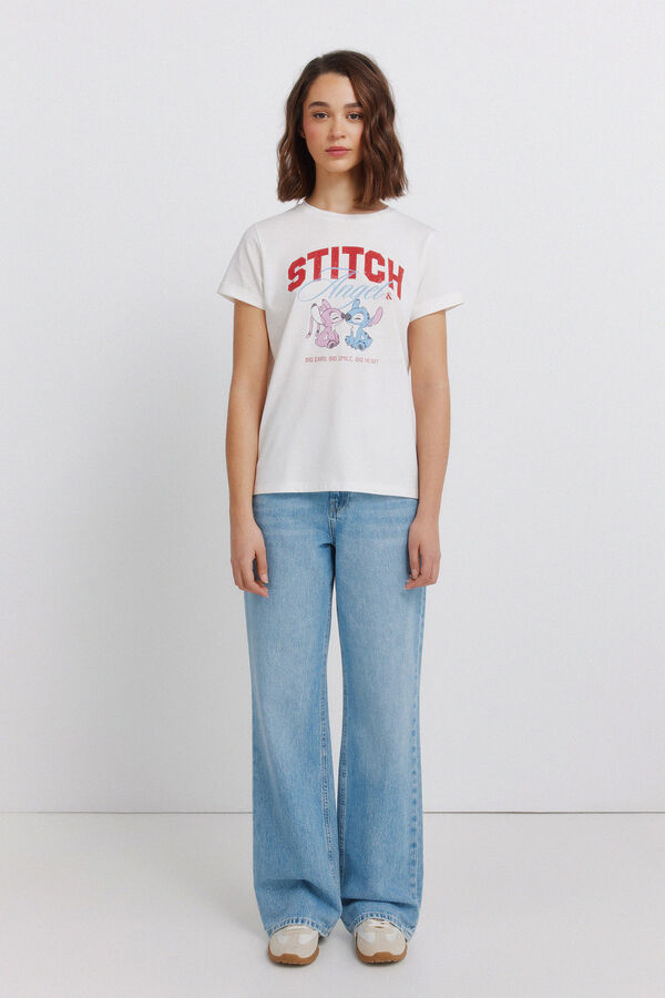 Springfield Printed short sleeve T-shirt beige