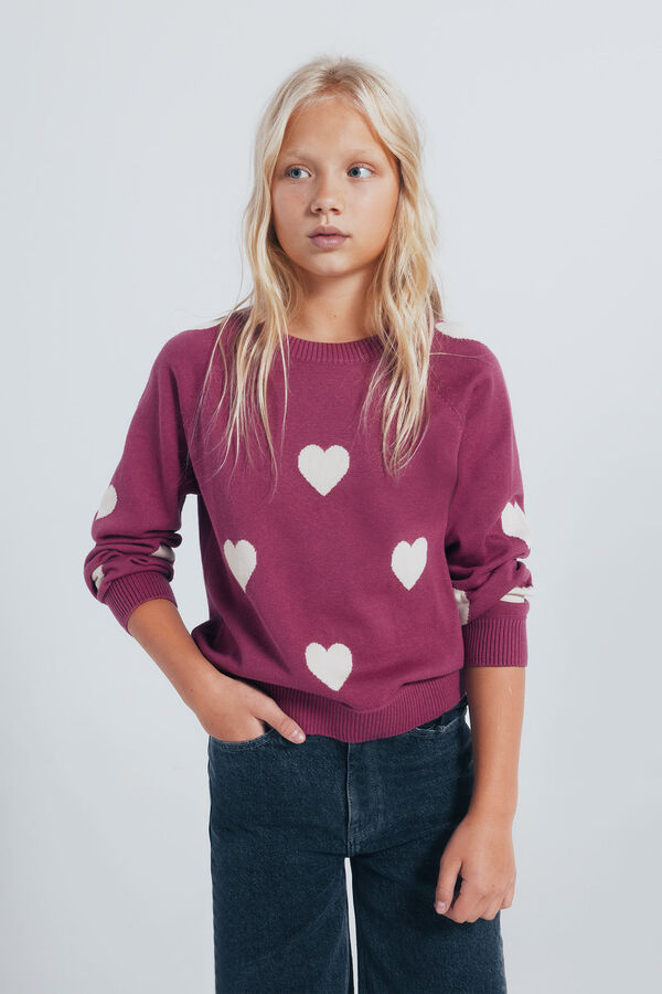 Springfield Kids Džemper sa srcima za devojčice Roze
