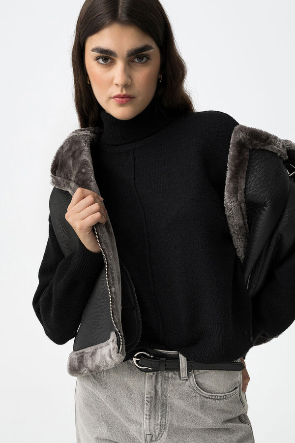 Tiffosi Jersey Relaxed con Costura Frontal negro