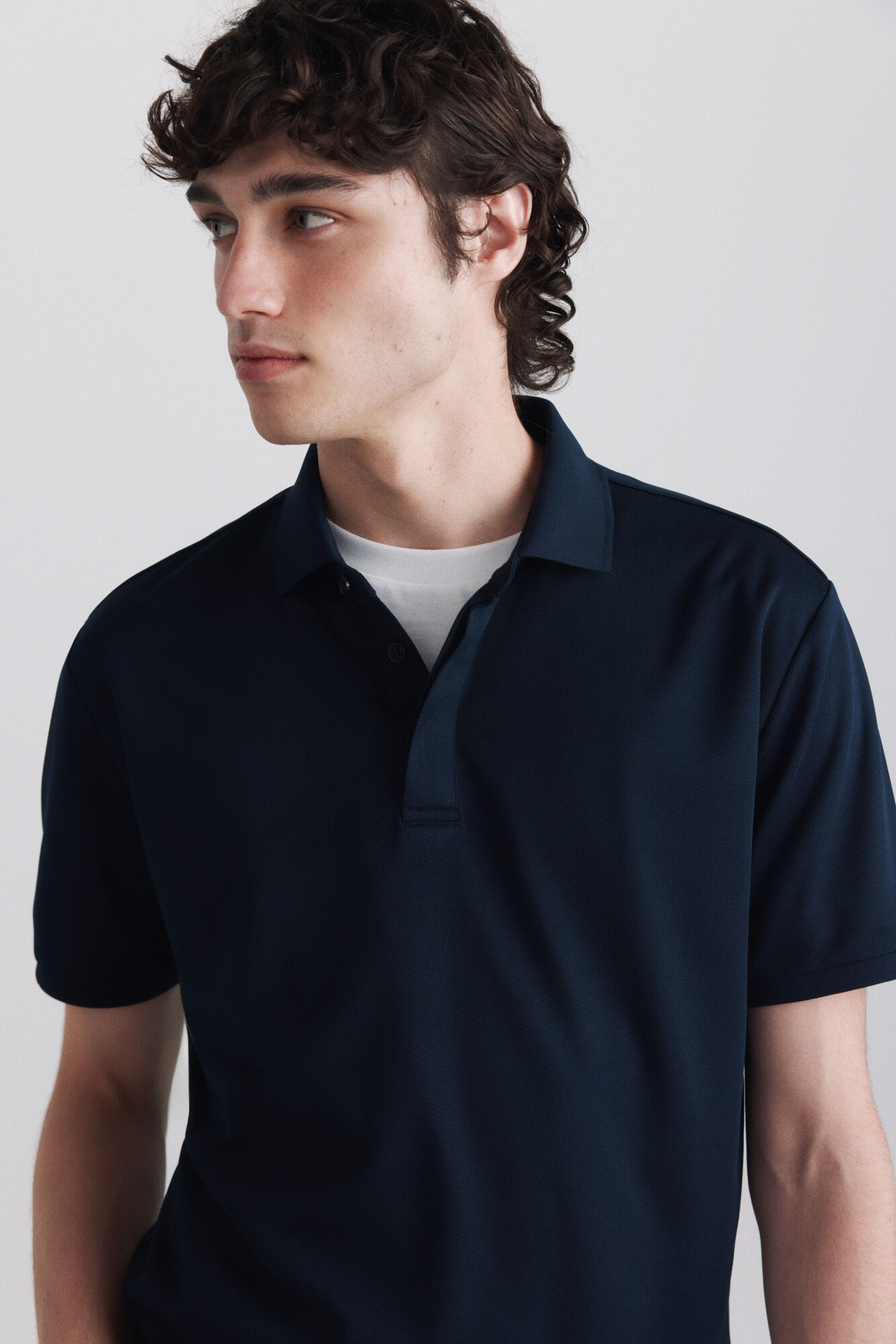 Springfield Technical fabric slim fit polo shirt