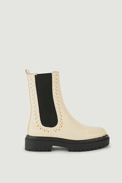 Springfield Chelsea boots with gold studs blanc