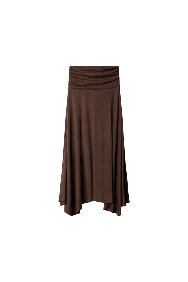 Springfield Asymmetric midi skirt brown
