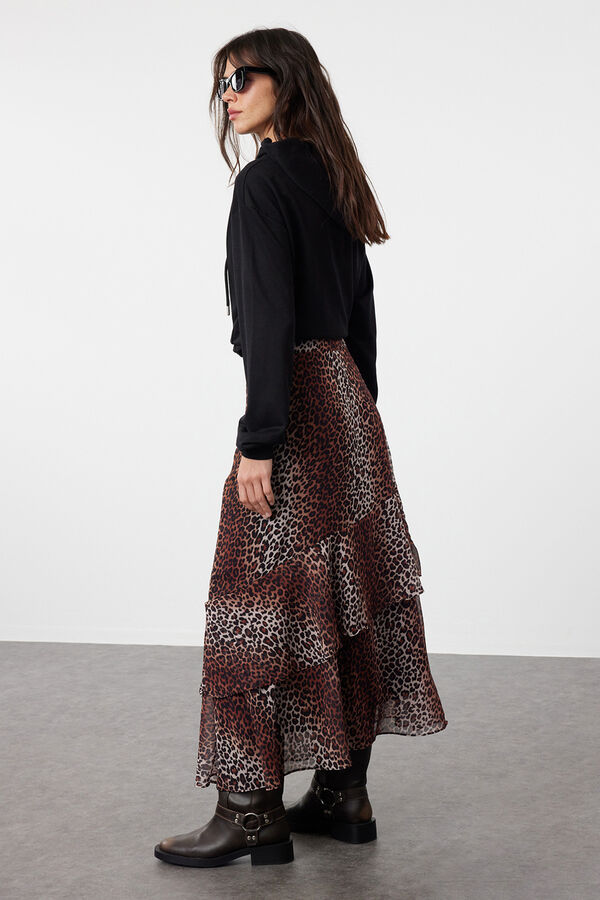 Trendyol Saia com estampado de leopardo  cru