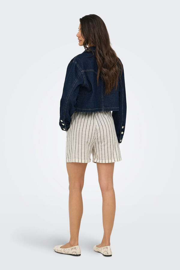 Only Gestreifte Shorts Naturwei&szlig;