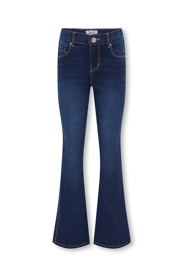 Only Girls Cal&ccedil;a jeans flare para menina azul