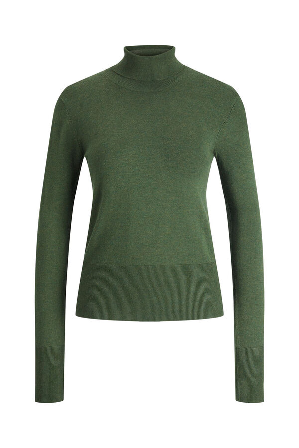 Springfield High neck fine knit jumper green