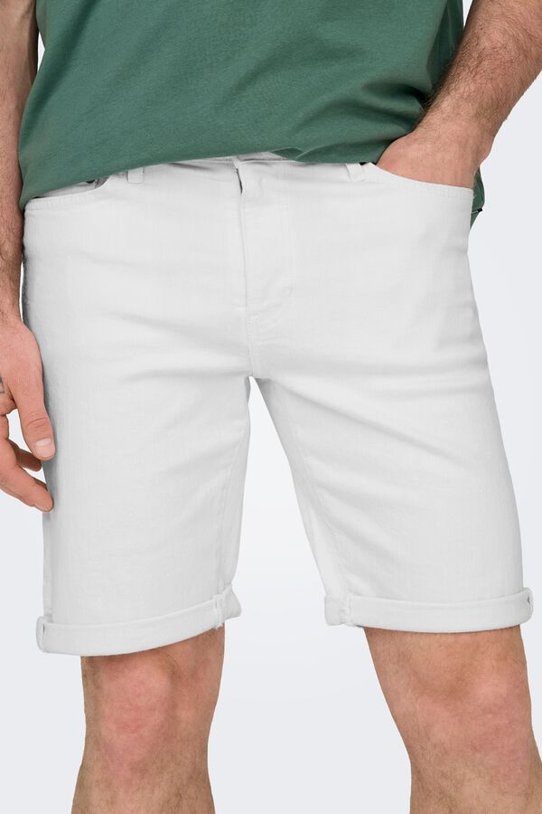 Only & Sons Denim Bermuda shorts white