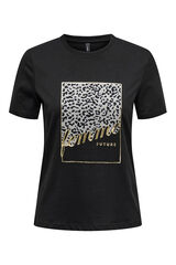 Only short sleeve animal print T-shirt Crna