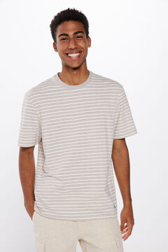 Springfield Textured stripe T-shirt gray