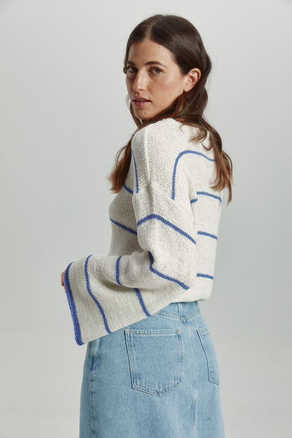 Only Pullover Streifen Wei&szlig;