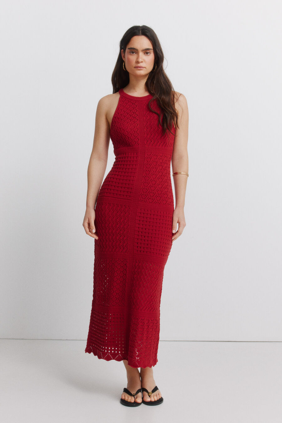 Vestido pointelle halter