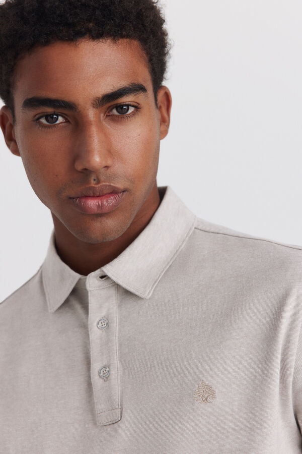 Springfield Microraya jersey slim fit polo shirt nude