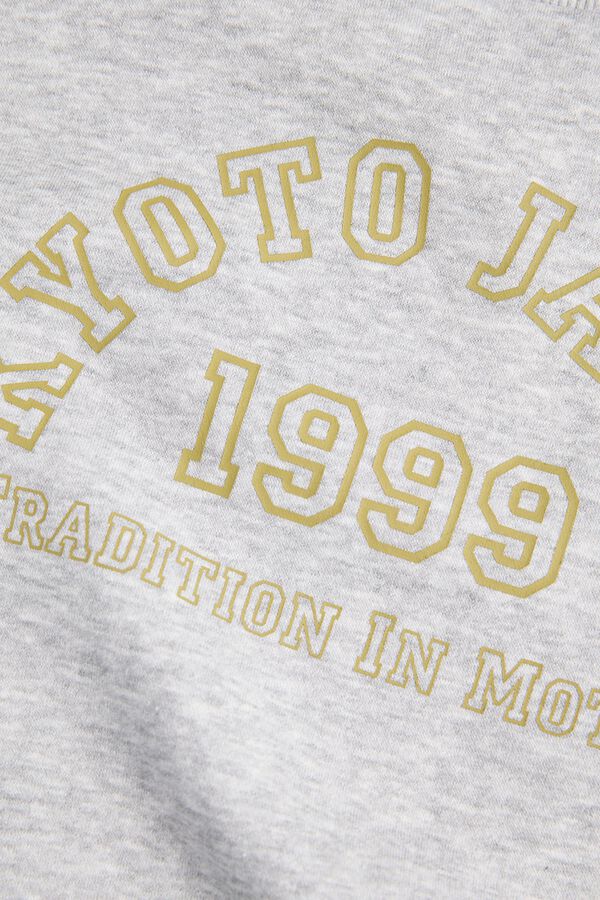 Jack & Jones Girl Print round neck sweatshirt grey