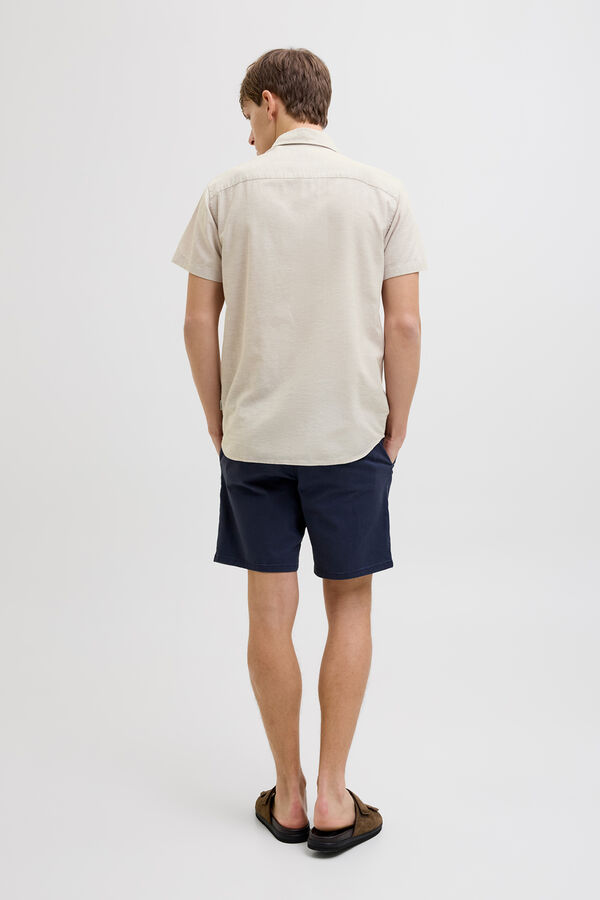 JJ REBEL Linen comfort fit shirt grey