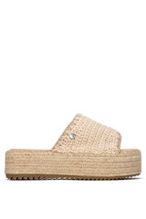 XTI Sandalia de plataforma beige