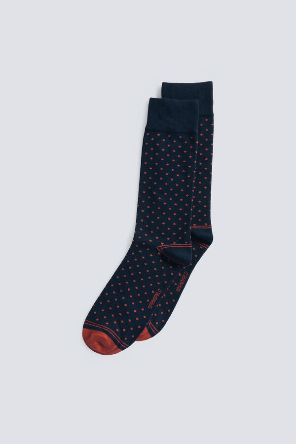 Springfield Long socks with contrasting polka-dots blue